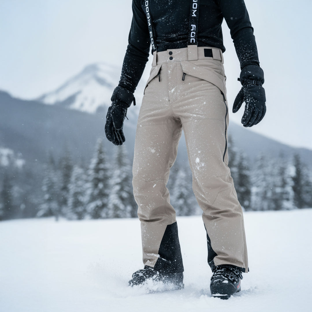 Skibukser til mænd, Beige, miljøbillede. #color_stone-greige