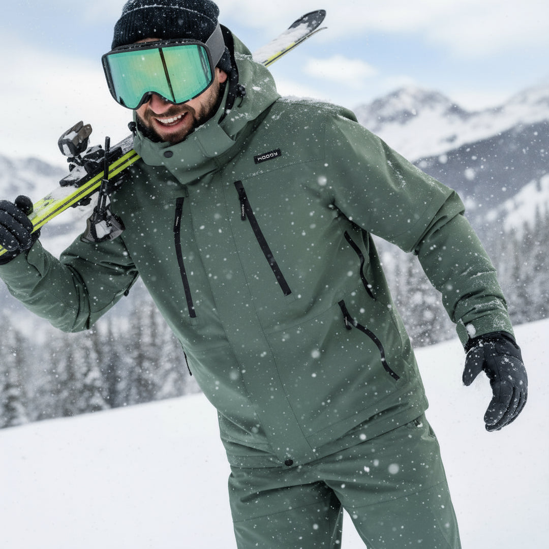 Skijakke til mænd, Mørk oliven, miljøbillede. 3 #color_dark-olive