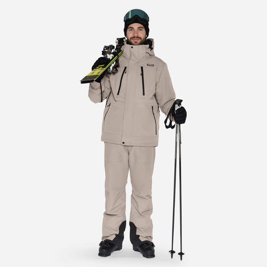 Skijakke til mænd, Beige, produktfoto2 #color_stone-greige