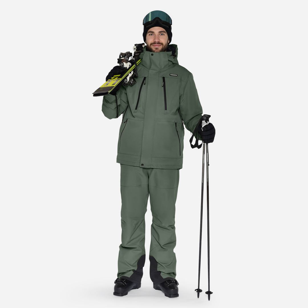 Skibukser til mænd, Mørk oliven, produktfoto #color_dark-olive