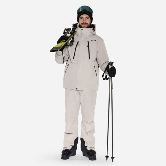 Skijakke til mænd, Grå, produktfoto - Front #color_silver-grey