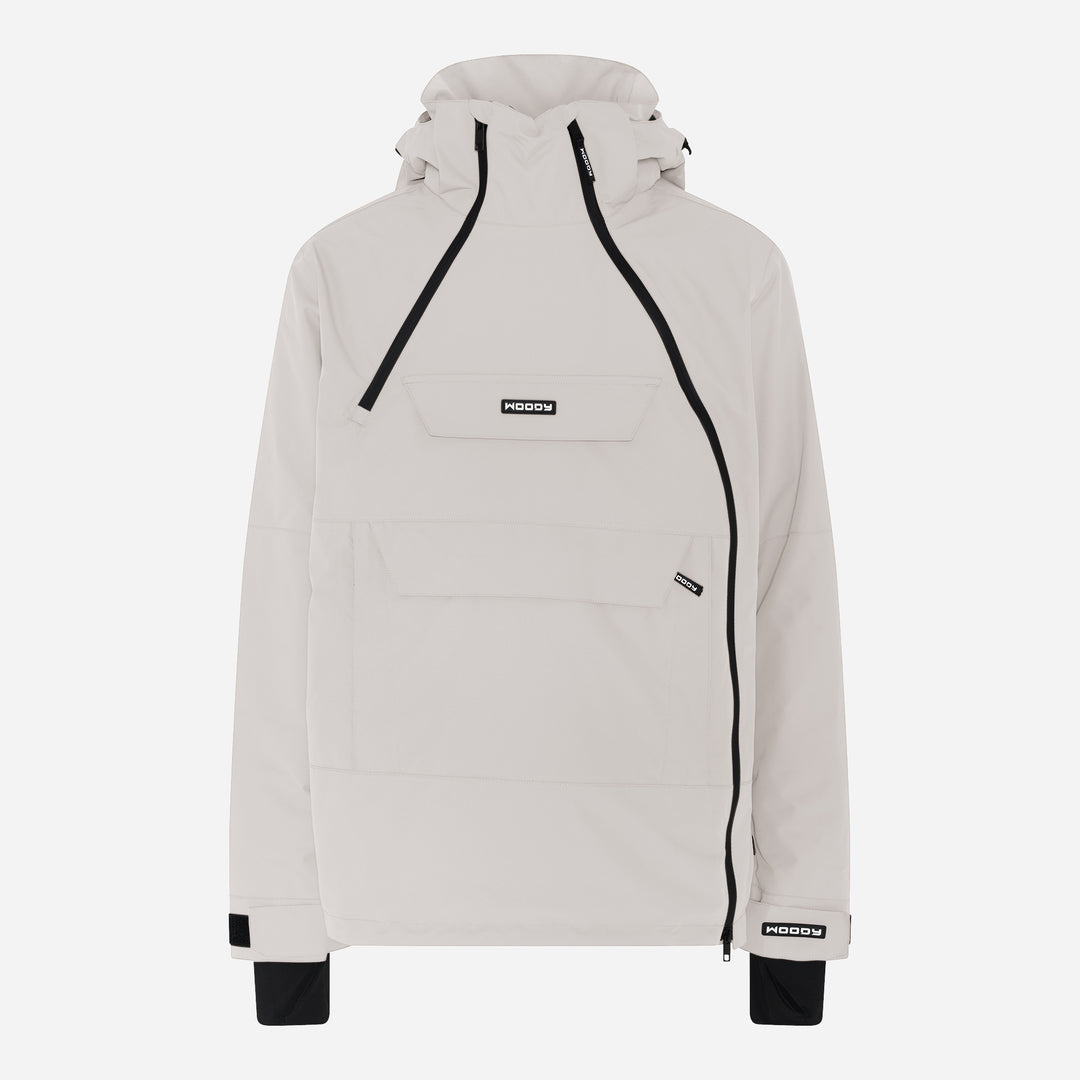 Alpine ski-anorak til mænd, Silver Grå, forfra.  #color_silver-grey