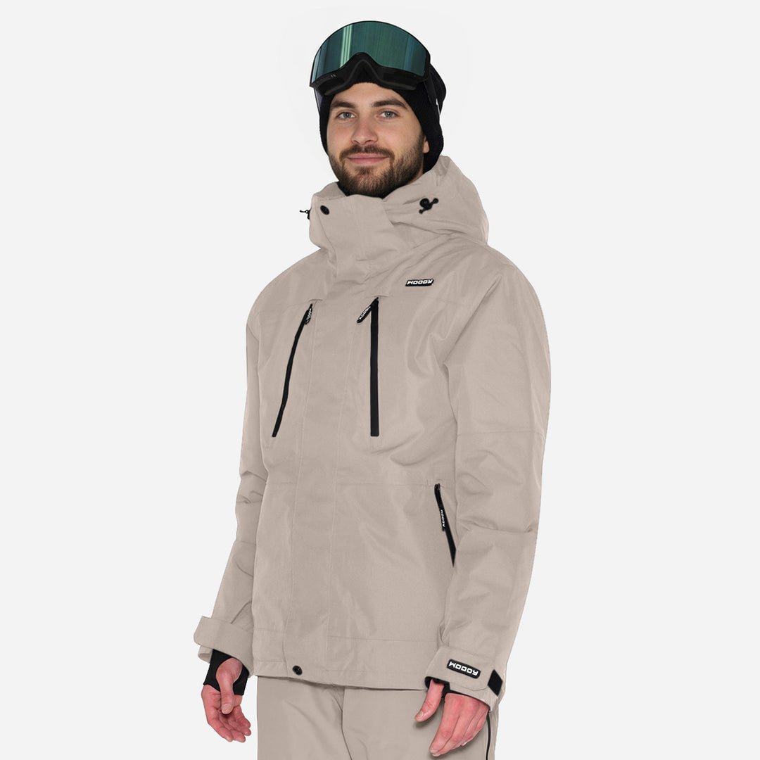 Skijakke til mænd, Beige, produktfoto. #color_stone-greige