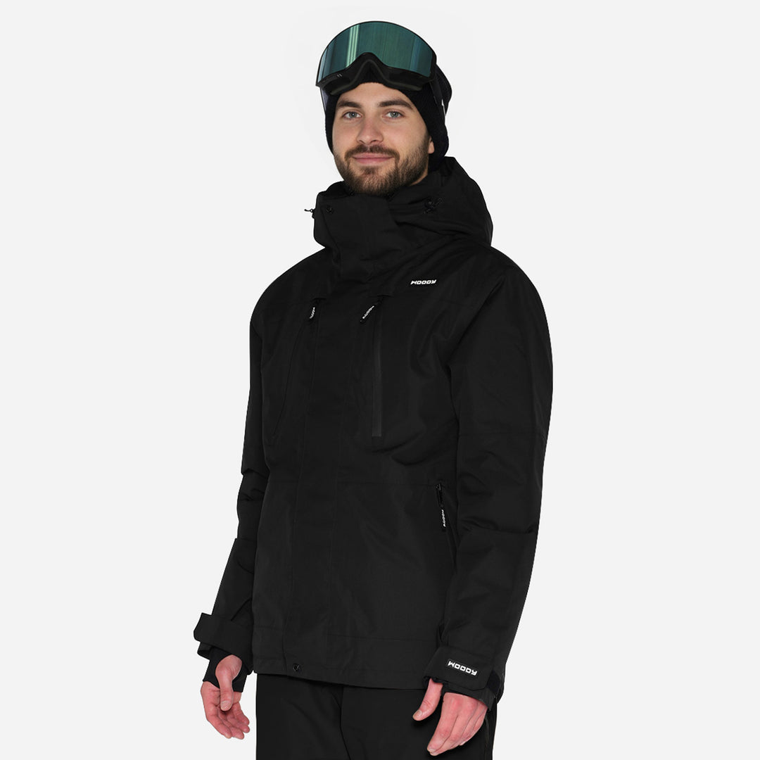 Skijakke til mænd, Sort, produktfoto. #color_charcoal-black