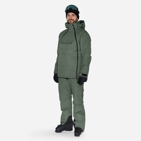 Skianorak til mænd, Mørk Oliven, produktfoto. #color_dark-olive