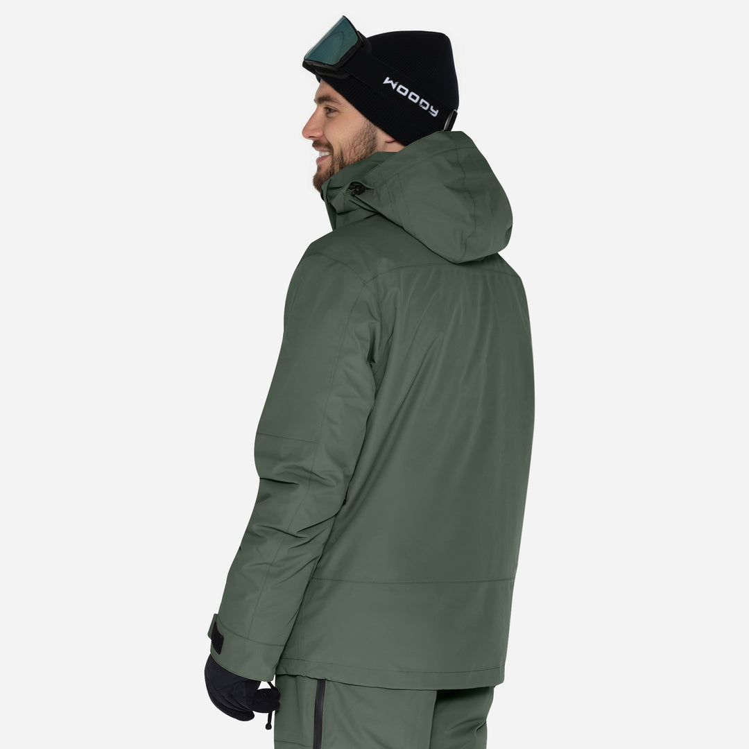 Skijakke til mænd, Mørk Oliven, produktfoto. Side #color_dark-olive