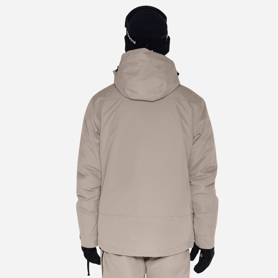 Skijakke til mænd, Beige, produktfoto - Bagfra  #color_stone-greige