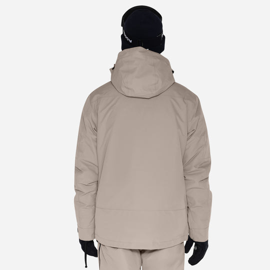 Skijakke til mænd, Beige, produktfoto - Bagfra  #color_stone-greige