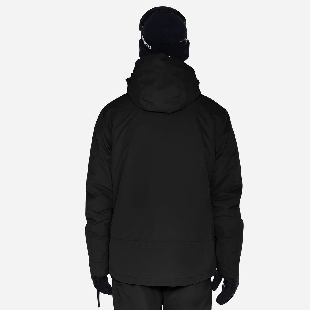 Skijakke til mænd, Sort, produktfoto. Bagfra #color_charcoal-black