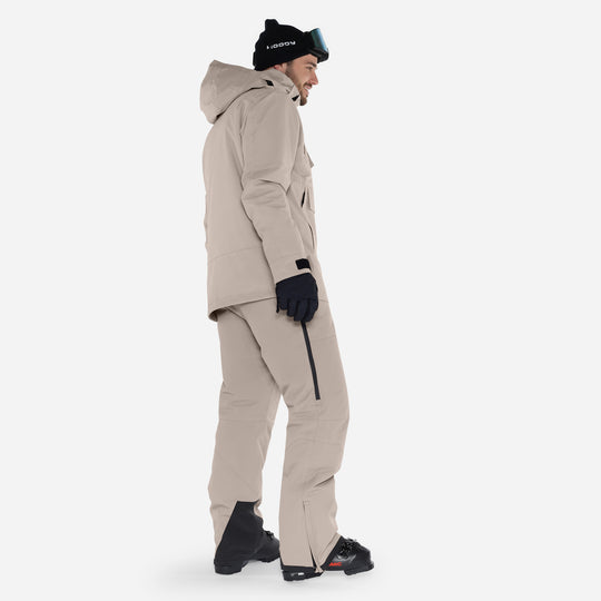 Skianorak til mænd, Beige, produktfoto. Side 2 #color_stone-greige