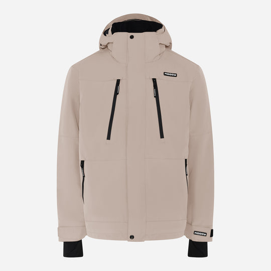 Men's Glace Ski Jacket, stone greige, front view. #color_stone-greige
