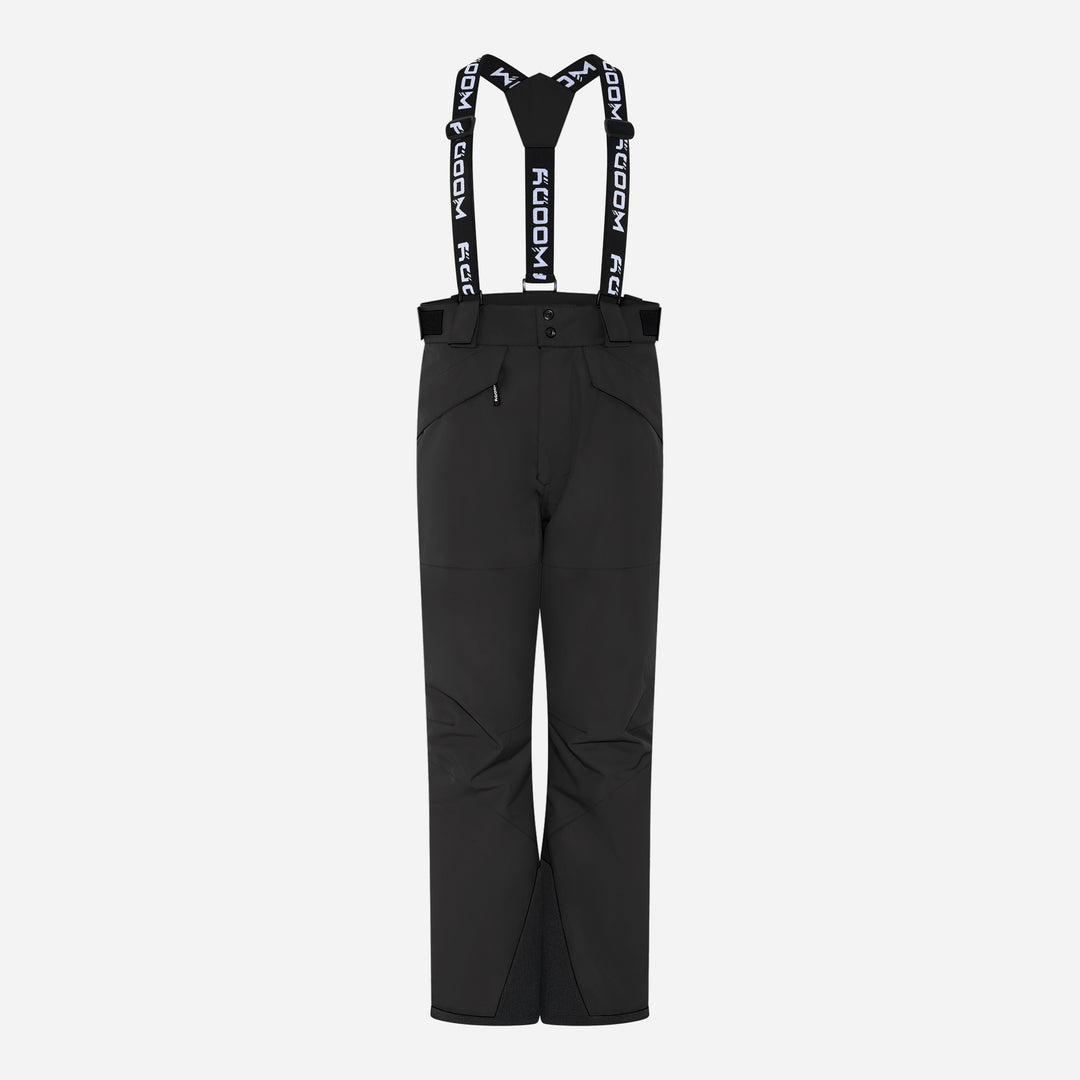 Women's Blizz ski pants, charcoal black, front view. #farve_sort