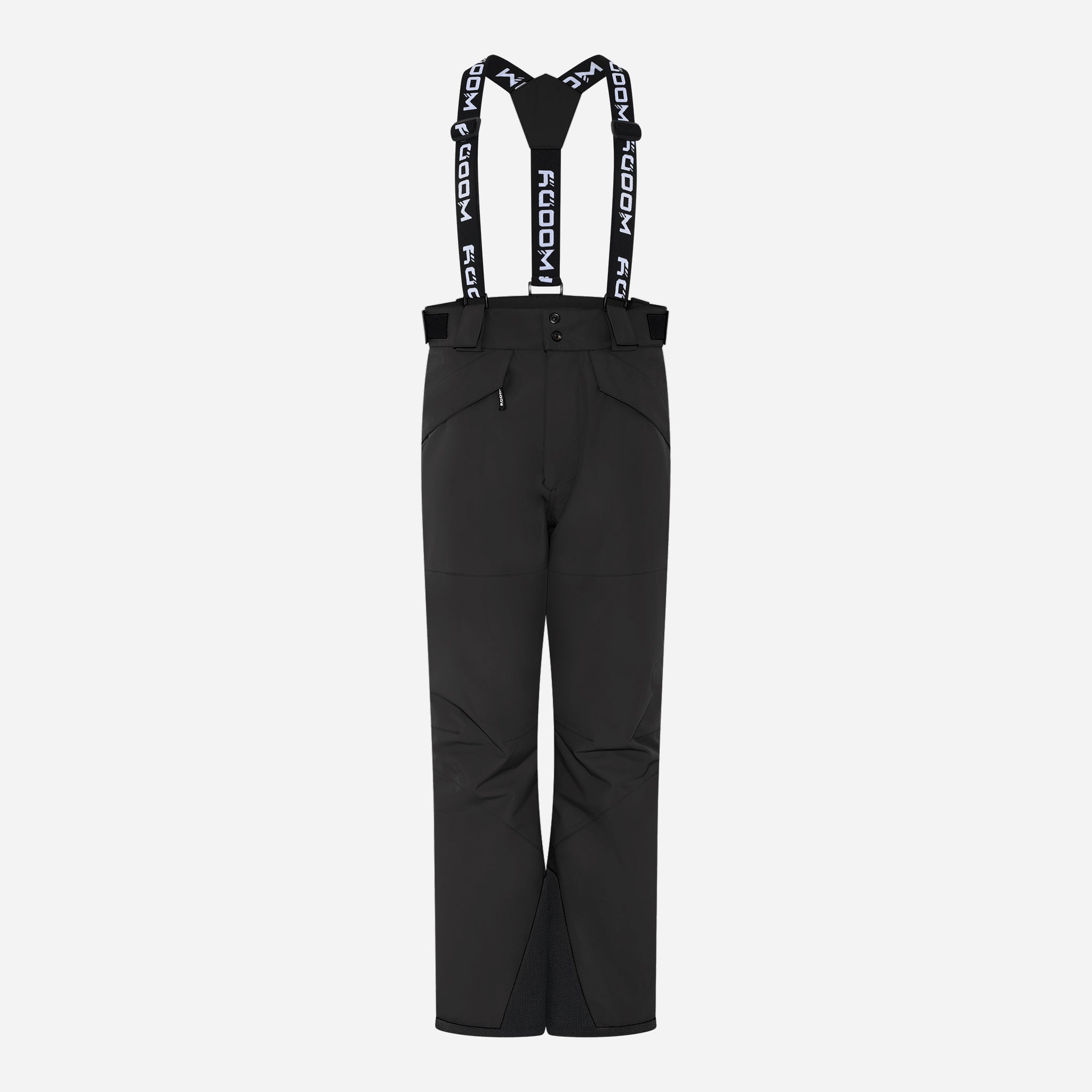 Women's Blizz ski pants, charcoal black, front view. #farve_sort