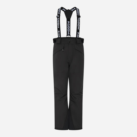 Women's Blizz ski pants, charcoal black, front view. color_charcoal-black