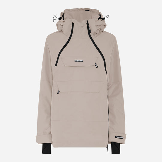 Women's Alpine Ski Anorak, stone greige, front view. #color_stone-greige