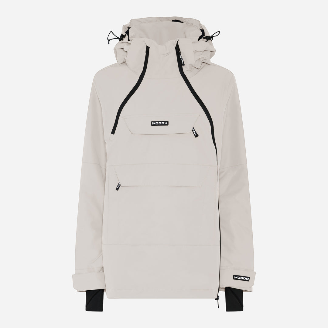 Women's Alpine Ski Anorak, silver grey, front view. #color_silver-grey
