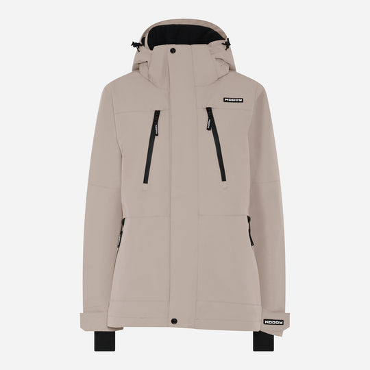 Women's Glace Ski Jacket, stone greige, front view. #color_stone-greige