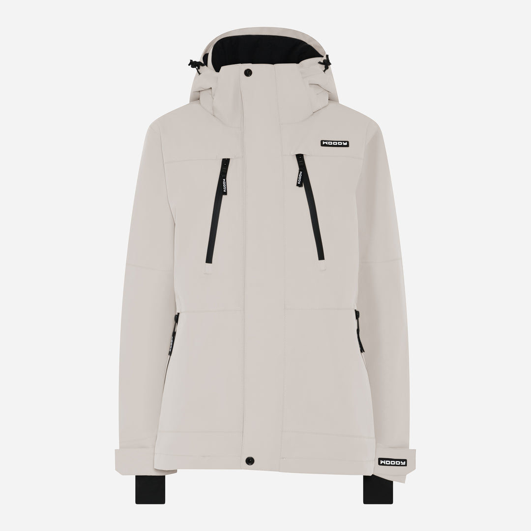 Women's Glace Ski Jacket, silver grey, front view. #color_silver-grey