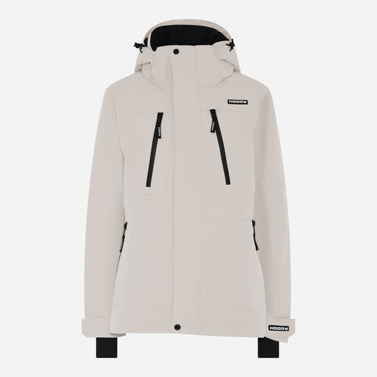 Women's Glace Ski Jacket, silver grey, front view. #color_silver-grey