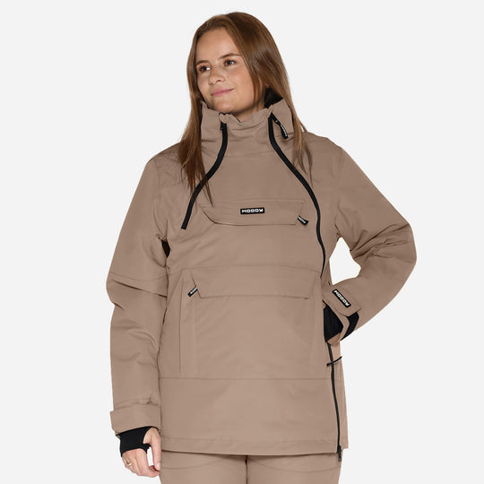 Skianorak til kvinder, Beige, produktfoto  #color_stone-greige
