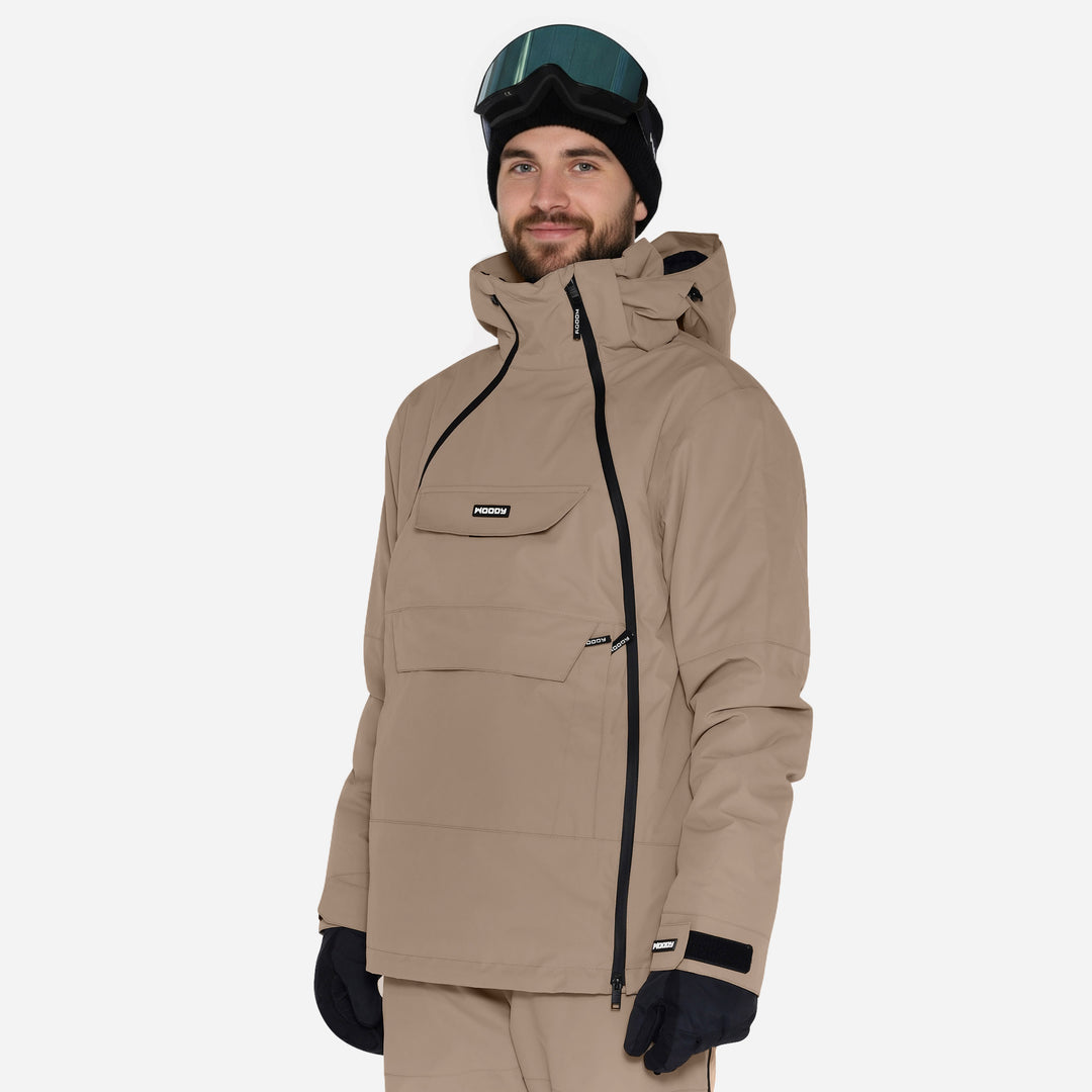 Skianorak til mænd, Beige, produktfoto. #color_stone-greige