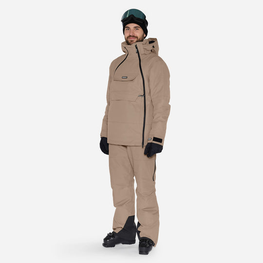 Skianorak til mænd, Beige, produktfoto.  Front #color_stone-greige