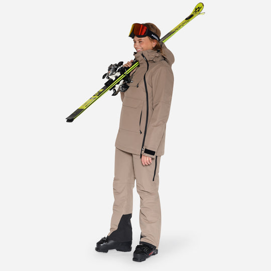 Skianorak og bukser til kvinder, Beige, produktfoto #color_stone-greige