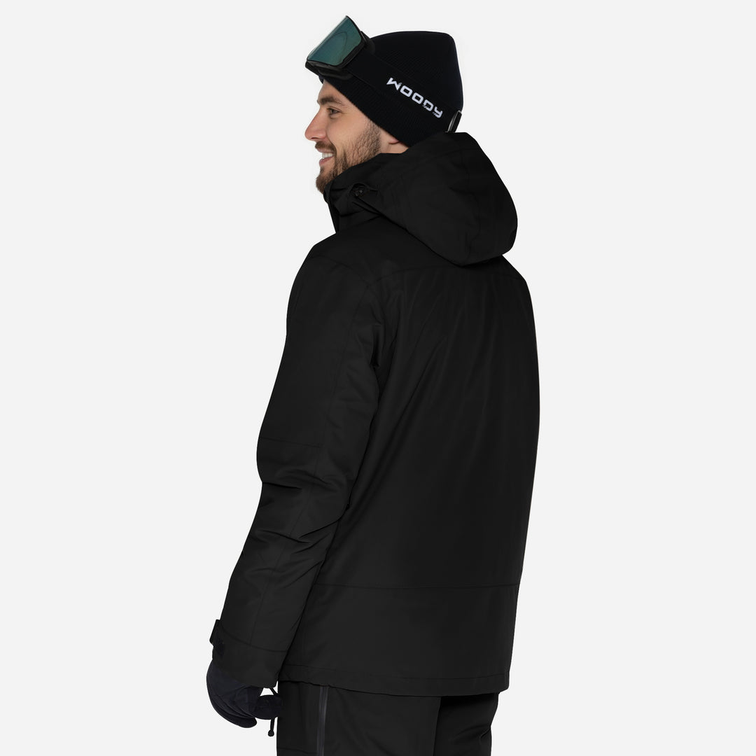 Skijakke til mænd, Sort, produktfoto. Side #color_charcoal-black