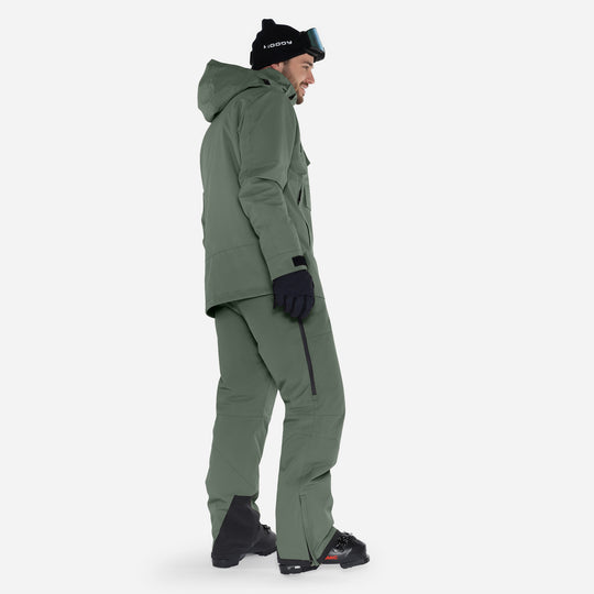 Skijakke til mænd, Mørk Oliven, produktfoto. Side 2 #color_dark-olive