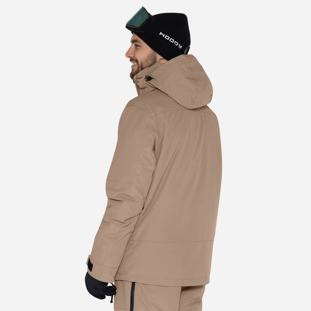 Skijakke til mænd, Beige, produktfoto3. #color_stone-greige