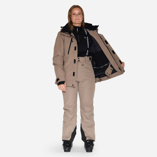 Skijakke til kvinder, Beige, produktfoto  55 #color_stone-greige