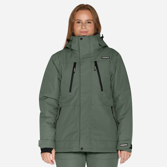 Skijakke til kvinder, Mørk Oliven, produktfoto2 #color_dark-olive