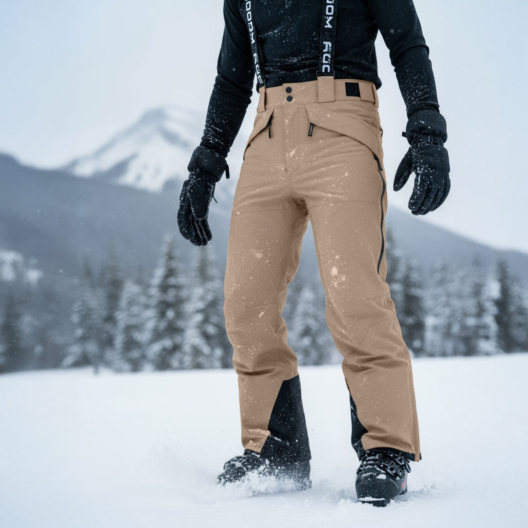 Skibukser til mænd, Beige, miljøbillede. #color_stone-greige