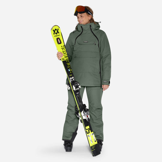 Skianorak til kvinder, Mørk Oliven, produktfoto 4 #color_dark-olive