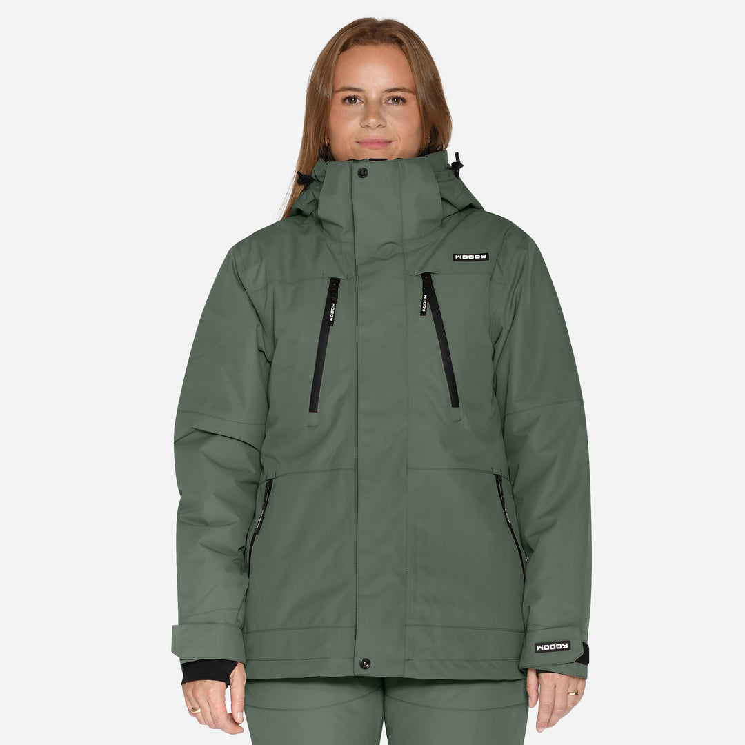 Skijakke til kvinder, Mørk Oliven, produktfoto2 #color_dark-olive