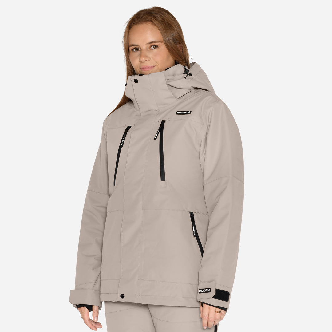 Skijakke til kvinder, Beige, produktfoto #color_stone-greige