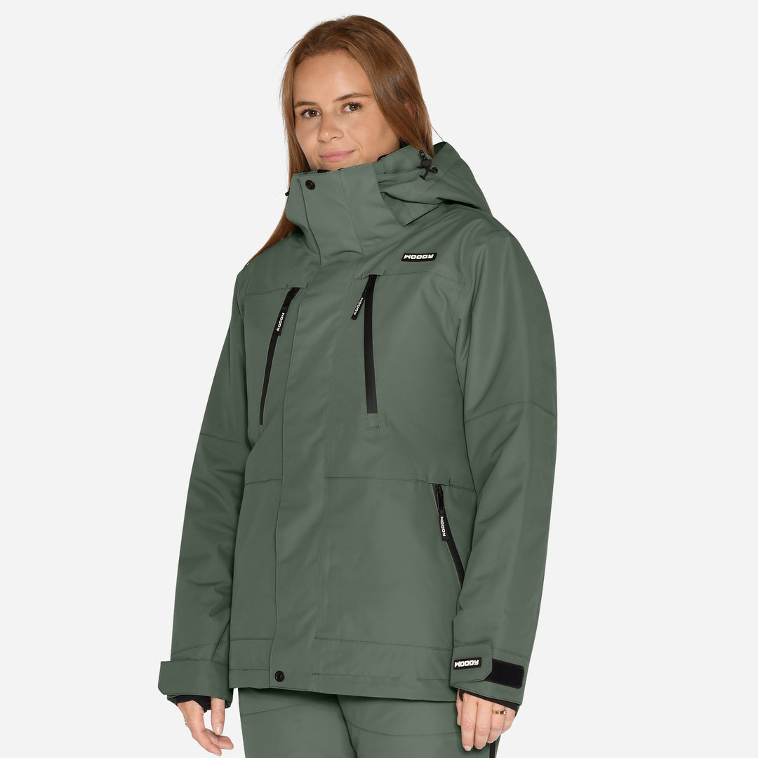 Skijakke til kvinder, Mørk Oliven, produktfoto   #color_dark-olive