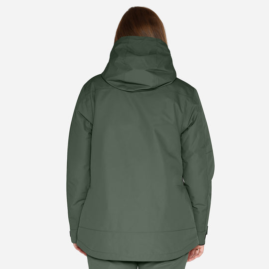 Skianorak til kvinder, Mørk Oliven, produktfoto 3 #color_dark-olive