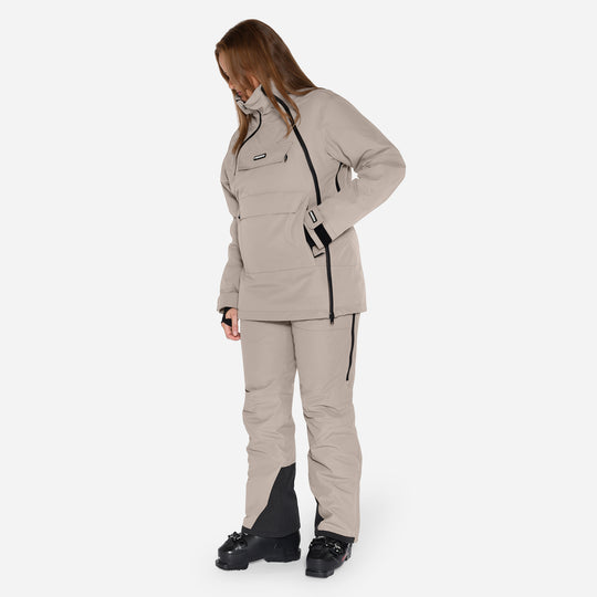 Skianorak til kvinder, Beige, produktfoto   3 #color_stone-greige