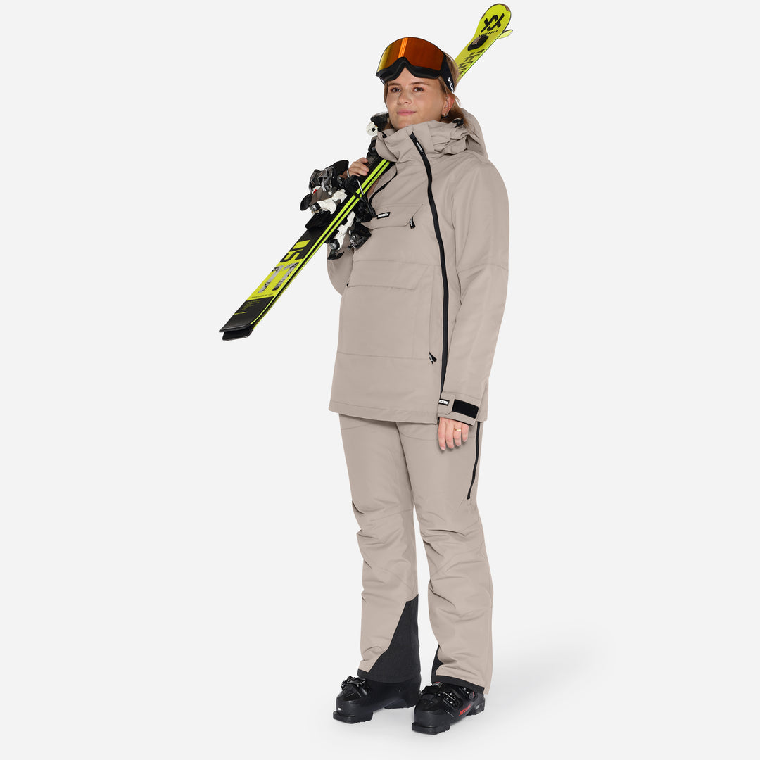 Skianorak til kvinder, Beige, produktfoto   5 #color_stone-greige