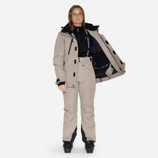 Skijakke til kvinder, Beige, produktfoto  55 #color_stone-greige